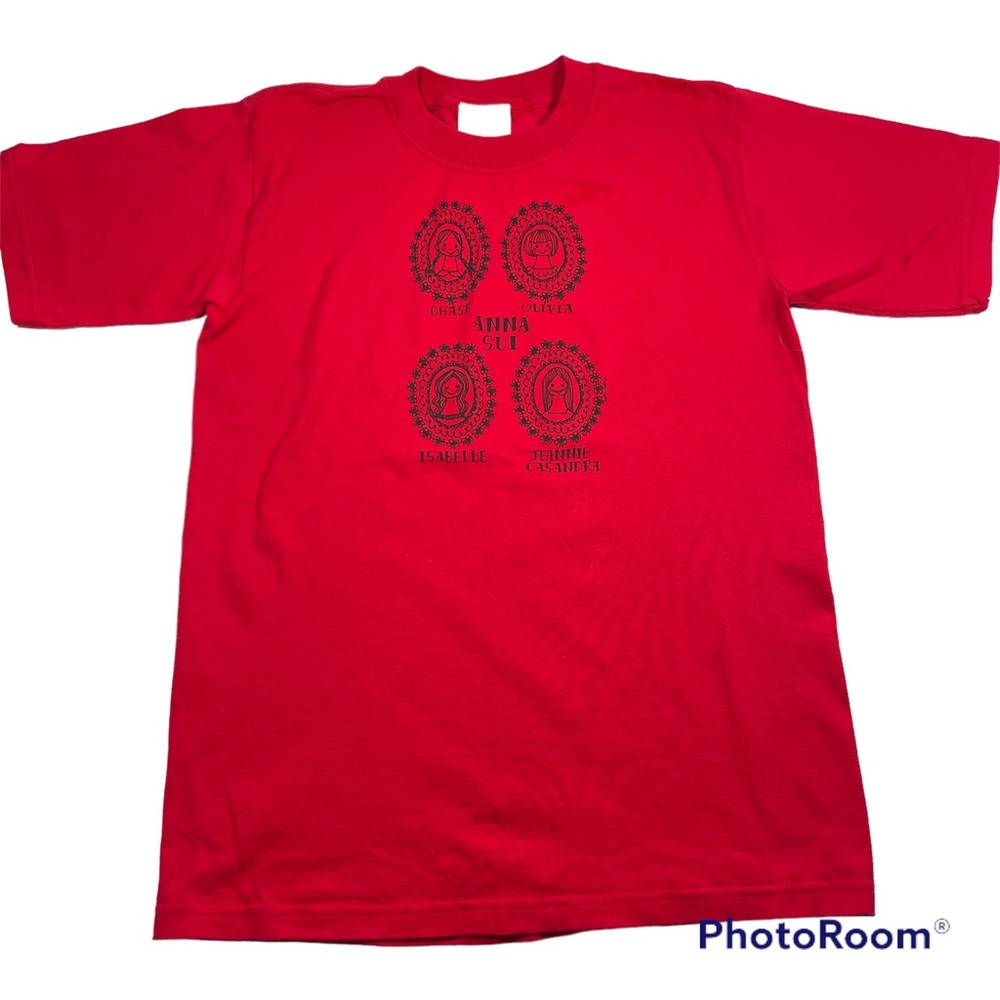 Anna Sui red tee with cute logo graphics